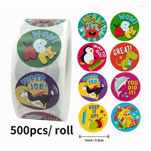 Gift Wrap 100-500Pcs Reward Stickers Motivational For Kids School Students Teachers Cute Animals Packaging Seal Label