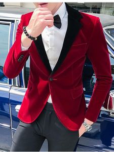 Wedding Tuxedos Velveteen Mens Suit Two Pieces Formal Business Mens Jacket Blazer Groom Tuxedo Coat Pants 01296