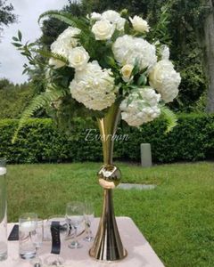 Party Decoration Wedding Table Centerpiece Vases Metal Flower Vase Gold Silver Trumpet Anniversary Ceremony Decor Supplies