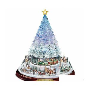 クリスマスの装飾クリスマスデコレーションツリー回転スケプトールトレインペーストウィンドウステッカー冬の家の装飾2031 e3ドロップdhae7