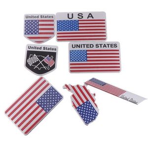 Party Decoration 3D Aluminium USA Flag Emblem Badge Car Sticker American Map Waterproof Decal for Car Body Window Motorcykel Hemdekoration Ny P1205