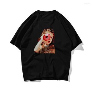 Herren-T-Shirts Donuts Girl Hip Hop Oversize Shirt Herren Streetwear Korean T-Shirt Kurzarm Baumwolle Lose Hiphop T-Shirt Paar 2022 Sommer