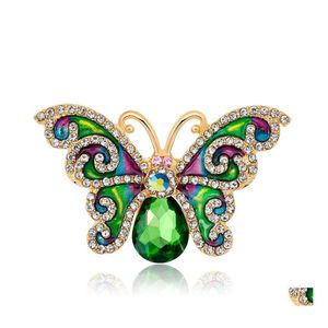 Szpilki broszki kobiet wykwintne kolorystyczne cyrkon dhinestone motyl broszka Akcesoria biżuterii dostawa dhajw