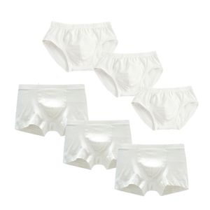 Mutandine 3 pezzi / lotto Biancheria intima per bambini Tinta unita Pantaloncini bianchi in cotone Big Boy Boxer Ragazzi Slip Mutande per bambini 221205