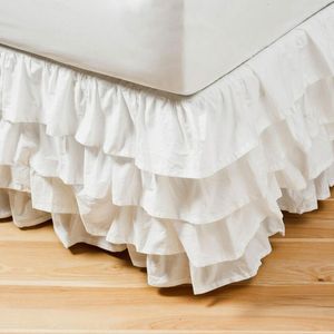 Bed Skirt 4 Layers Ruffled Wrap Around Elastic Cover Without Surface Home el Twin Full Queen King 221205