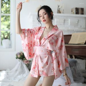 Ethnische Kleidung Kimono Robe Bademantel Frauen Traditioneller Stil Yukata Kostüme Pyjamas Gürtel Japanisches Kleid Sexy Dessous Morgenmäntel