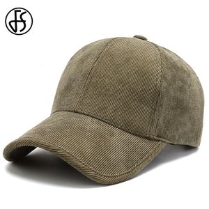 Ball Caps FS Trendy Army Green Corduroy Baseball Cap For Men Women High Quality Solid Color Hip Hop Bone Trucker Hat 221203