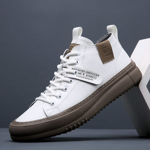 Tênis de couro masculino sapatos de vestido de moda plana altura, aumentando de alta qualidade para 221205 755