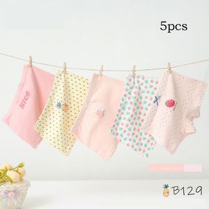 Panties 5 Pairs of Class A Standard Cotton Comfortable Breathable Children s Boxer Briefs for Baby Girls 3 8 Years Old 221205