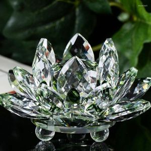 Candle Holders 60mm Quartz Crystal Lotus Flower Crafts Glass Paperweight Fengshui Ornaments Figurines Home Wedding Party Decor Gifts