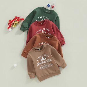 Hoodies Sweatshirts 1011 LIORITIIN 06 Years Toddler Baby Boy Girl Autumn Christmas Letter Tree Print LongSleeved Loose 221203