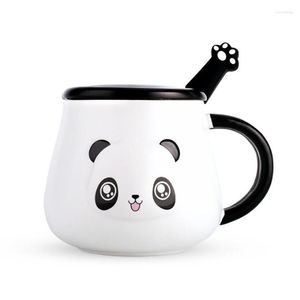 Mugs Creative Super Cute Ceramic Cup With Lid Spoon Trend Korean Version Of The Mug Home Female Student Couple Drinking