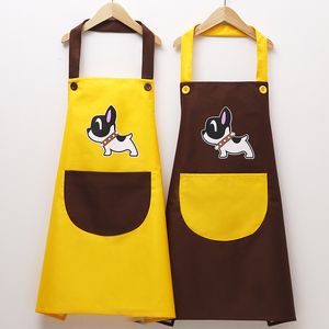 Aprons Couple Cute Dog Waterproof And Oilproof Apron Kitchen Men and Women Adult Gowns 221203