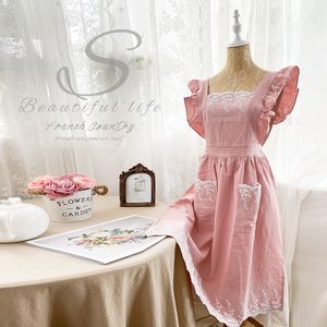 Schürzen Retro mittelalterliche Baumwolle Leinen Kochen Küche für Frau Kleid Blumenladen Smock Friseur Lätzchen Garten insgesamt 221203