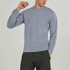 LL Fransız Terry Erkekler Yoga Kıyafet Büyük Boyutlu Mürettebat Sweatshirt Sweater Gevşek Uzun Kollu Gömlek Fitness Fitness Egzersiz Boy Blesze2581