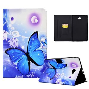 Portfel skórzany z nadrukiem zwierząt dla Samsung A8 2022 T500 A7 10.4 2022 P610 T580 T510 Butterfly Flower Rabbit Wolf Cat Shockproof Drugproof.