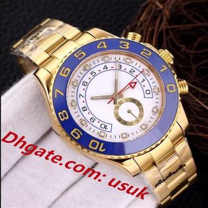 Menores de f￡brica 3A Relojes Gold Mechanical Watch de 44 mm Anillo de cer￡mica giratoria Movimiento de devanado autom￡tico 316L WatchBand2856