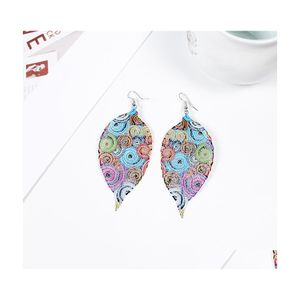 Свиная люстра Винтаж Colorf Hollow Out Metal Leaf Dangle Drop Серьги для женщин моды моды кольца ювелирные изделия C3 доставка dhuwp