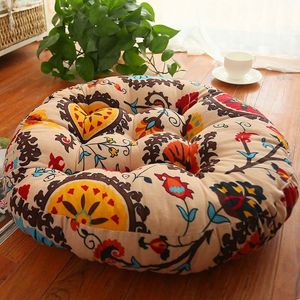 CushionDecorative Pillow Japan Futon Cushions Cotton Linen Sofa Throw 52cm Thicker Round Tatami Floor Mat Meditation Balcony Window Chair Cushion 221205