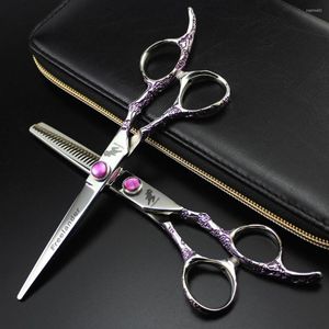 Titan Professional Barber Tools H￥r sax Purple Flow Plum Blossom Handle Fris￶rsax