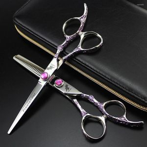 Titan Professional Barber Tools Hair forbice Purple Flow Plum Blossom Hand Dreaking Scissors