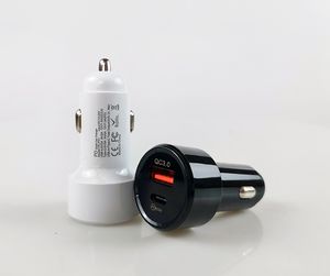 50pc/lot TE-P31 car charger fast charging pd charging head 20w cigarette lighter dual usb