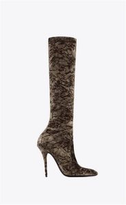 Paris Talia Boots içinde Velvet Taupe Stiletto Topuk Badem Ayakkabı İtalya Ayakkabı Moda Yeni Sezon