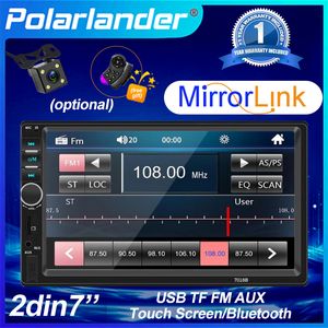 Rádio estéreo de carro 2 DIN 7 polegadas Receptor estéreo Bluetooth USB TF FM Aux Touch Screen MP5 Player com estacionamento Mirror Link