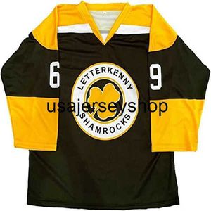 Koszulki hokejowe Mężczyzn serialu telewizyjnego Irish Letterkenny #69 Kooy Shoresy Jersey Ice Movie Team Color Blue Yellow Green White Red Alternate