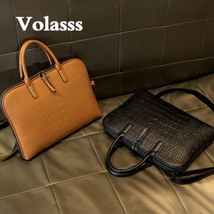 Business Womens Briefcase Leather Handbag Women 15.6 14 Inch Laptop Bag Shoulder Office Bags For Female Briefcases 221205