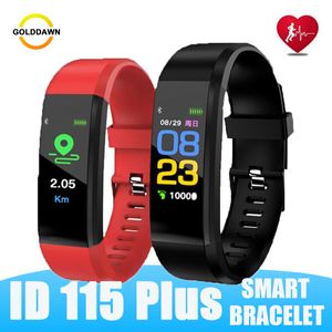 Smart Armband Smart Watch Armband Cellphones Fitness Tracker Heart Rate Health Monitor med Retail Box ID115 Plus Universal Android