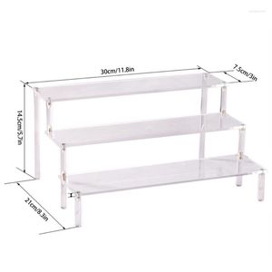 Hooks Y4QC Acrylic Display Stand 3 Tier Riser Shelf Showcase For Action Figures Cupcakes Dessert Candy Treat Makeup