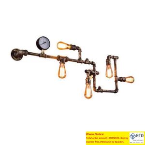 Vintage Industrial Water Pipe Wall Lamp E27 Wall Art Sconce Loft Light for Modern Home Decoration