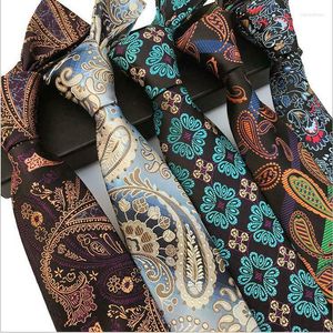 Bow Ties Style Mens Silk Jacquard Woven Printing For Men Wedding Business Party Neck Tie Accessories 7 Colors