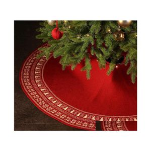 Decorações de Natal tricotar lã árvore inferior aprimano xale de natal suprimentos de decoração vintage saia de floco de neve vintage 36 polegadas inventário w dhvm3