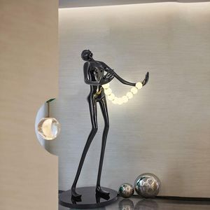 Lampy podłogowe Dostosowane humanoid sztuka rzeźba Pull Pulling Designer El Lobby Showroom Kreatywna duża postać stojąca światło