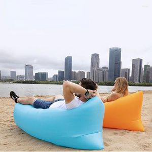 Almohada portátil perezoso sofá inflable agua playa hierba parque cama de aire impermeable viaje multifuncional Camping almohadilla de dormir