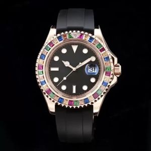 New models Classic New Men Watch Automatic diamonds bezel Mechanical Black rubber Sapphire Diver Limited Sport Watches