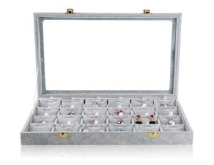 Srebrny szary aksamit 24 siatki biżuterii z szklaną osłoną dla wisidanta7471165