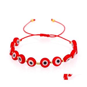 Pulseira de charme pulseira para mulheres boêmio turco racelets de olho de jóias pseras ajustáveis ​​mujer moda 2022 mticolor contas 1154 dha9q