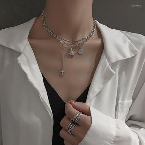 Chains Necklace For Women Friends Nudillos Artificial Jewellery Set Gargantillas Chain Trending Necklaces Hip Hop Vintage