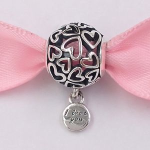 925 Sterling Silver Beads Openwork Love Hearts Charm Charms Fits European Pandora Style Jewelry Bracelets & Necklace 798606C00 AnnaJewel