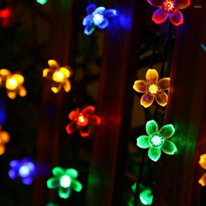 Strings Christmas Festoon Decoration Solar LED Light Outdoor 50/100Led Cherry Blossom Fairy Garland For Garden Year Wedding Decors