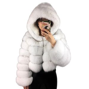 A lã feminina mistura a jaqueta natural de capuz de pele de pele real com capuz com zíper de inverno moda de temperamento quente fora de moda para 221205