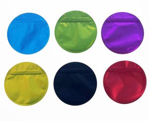 Оптовая круглая специальная форма Mylar Bags 3.5 Foil Cesearable Уникальная форма мешки с пластиком на молнии.