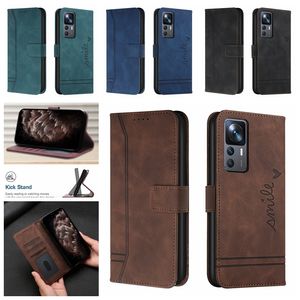 Vintage läderplånbok för Moto E22S Motorola G72 Xiaomi 12T Pro 13 5G Redmi A1 Plus A1 Skin Feel Hand Feel Känsla Retro Credit ID -kortplats Hållare Flip Cover Pouch