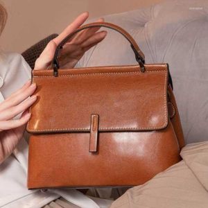 Sacchetti da sera di alta qualità vera pelle 2023 borsetta coreana borsetta per spalla mobile urbano stile semplice
