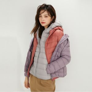 Damen Daunenparkas Winterjacke Frühling Herbst 90 Weiße Ente Kapuze Ultraleichte Mäntel 221205