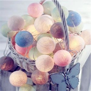 Strings Cotton Ball LED Lights Battery Powered Garland Light String Christmas Outdoor Holiday Wedding Baby Bed Fairy Decorations