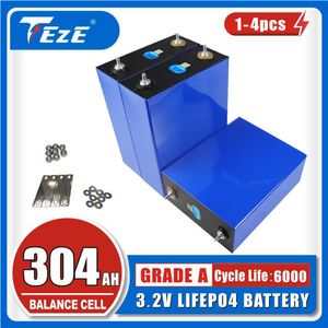 Ny 1-4 st 3.2v 304AH LifePo4 Battery Deep Cycle 310AH 12V 24V för RV Solar Energy Systems Power DIY Backup Batteris Pack